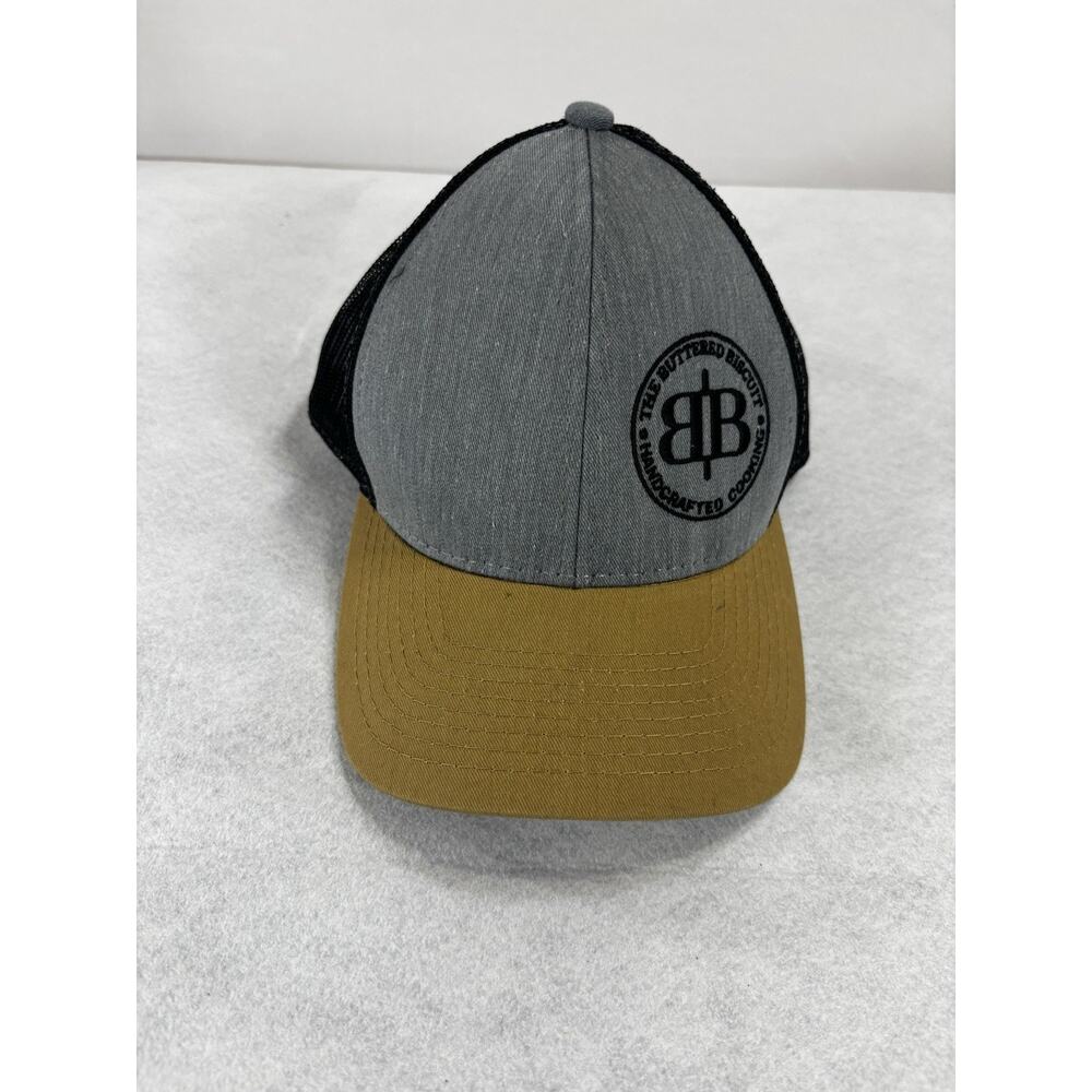 Buttered Biscuit Mesh Trucker Hat Black Gray Snapback Dadcore